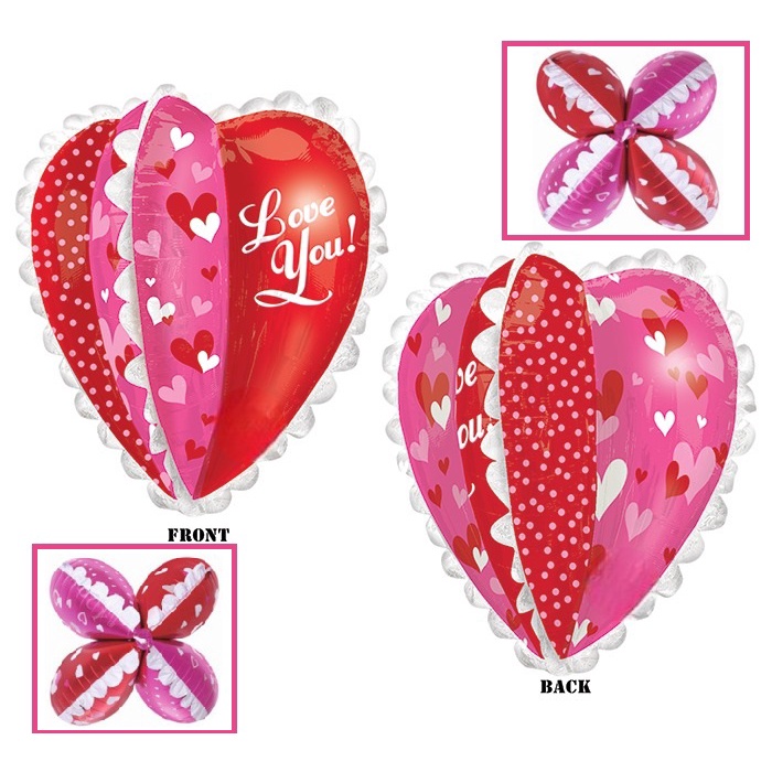 I Love You Heart ฟอยล์บอลลูน 4 ด้าน Ultra Shape