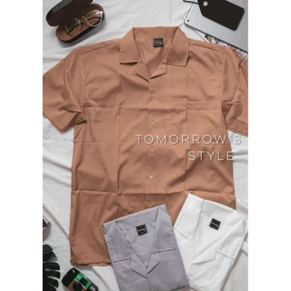 🎨15สี🎨เสื้อเชิ้ตฮาวายสีพื้นแขนสั้น (M L XL XXL) มีของพร้อมส่ง เนื้อผ้านุ่ม ใส่สบาย ไม่ร้อน ไม่ต้องรีด