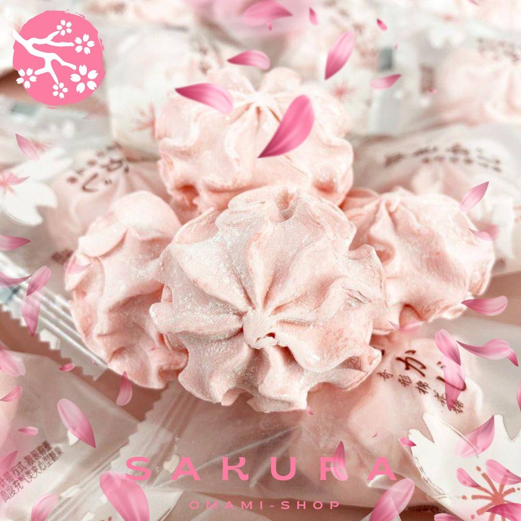 HOT มาร์ชเมลโลว์ สอดไส้สตอเบอรี่ มาร์ชเมลโลว์ซากุระ (20-40ชิ้น) ゆきかじ Sakura Marshmello 1ชิ้น/5.7g.