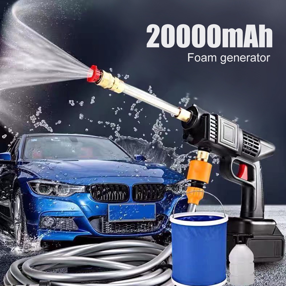 300W 30Bar Wireless High Pressure Car Wash Water Spay Gun Portable High