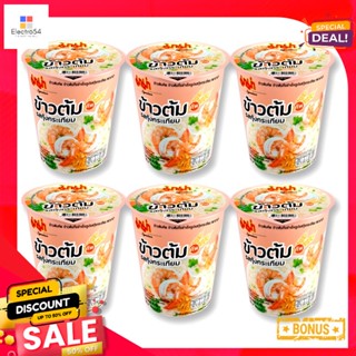 SoupShrimp รสกุ้งกระเทียมมาม่าคัพข้าวต้ม40 กรัมx6 ถ้วยMamaRice Shrimp SoupGarlic40g