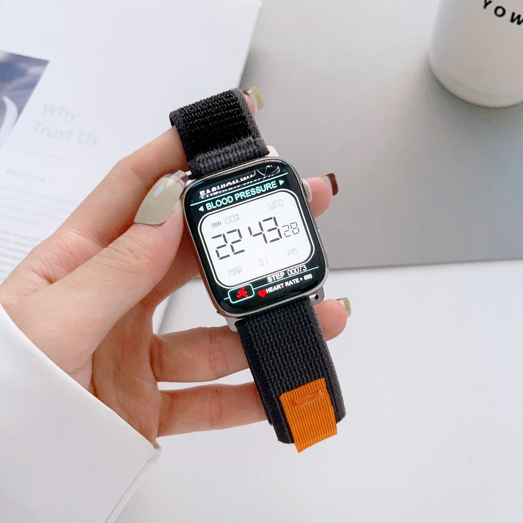 สายนาฬิกาข้อมือไนล่อน สําหรับ Apple Watch 8 7 SE 6 5 4 Ultra 49 มม. 41 มม. 45 มม.40 มม.44 มม.38 มม.42 มม. iWatch Series