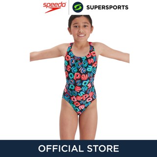  SPEEDO Digital Allover Leaderback ชุดว่ายน้ำเด็กผู้หญิง ชุดว่ายน้ำสำหรับเด็ก