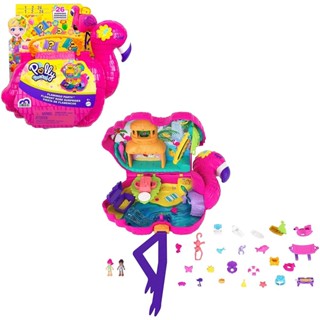 Polly Pocket Flamingo Party Playset นกฟลามิงโก ปาร์ตี้ สุดเซอร์ไพรส์ ของแท้