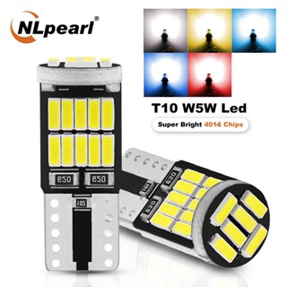 Nlpearl โคมไฟสัญญาณ T10 W5W 168 194 Led Canbus 4014 SMD Led 12V สีขาว เหลือง ฟ้า แดง สําหรับติดป้ายทะเบียนรถยนต์ 2 ชิ้น