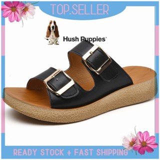 Hush Puppies รองเท้าแตะ ส้นแบน สไตล์เกาหลี ขนาดใหญ่ EU 40 41 สําหรับผู้หญิง