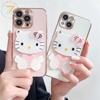 Zymello เคส VIVO V25 V23 V23E Y22 Y22S Y35 Y02S Y16 Y21 Y12S Y12 Y20 Y11 Y01 Y15S Y50 Y33S Y12A V20 V20 Pro เคสโทรศัพท์ซิลิโคนชุบกระจกลูกแมวสุดหรูระดับพรีเมียม