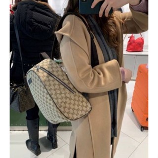 🥰New Gucci Gg Brown Canvas Backpack💥เป้แคนวาส น้ำหนักเบา🌈ใช้ได้ทั้ง ชาย / หญิง