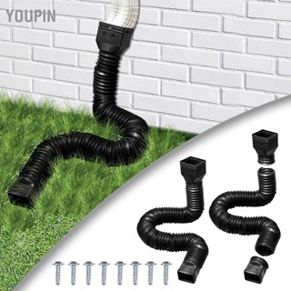  Youpin รางน้ำฝนส่วนต่อขยายรางน้ำแบบยืดหยุ่น Universal Drain Downspout Extender ตัวเชื่อมต่อการระบายน้ำขยายได้จาก 20in