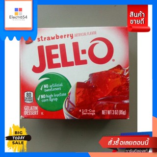 วัตถุดิบสำหรับทำขนม Jell-o Gelatin Desert Strawberry วุ้นเจลาติน สำเร็จรูป 85gJell-o Gelatin Desert Strawberr