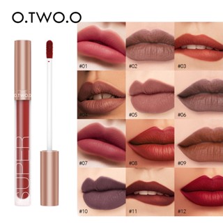 O.TWO.O Liquid Lipstick Matte Lip Gloss Cosmetic Lightweight Lip Glaze Long Lasting Lip Tint Waterproof 12 Color Lips Makeup