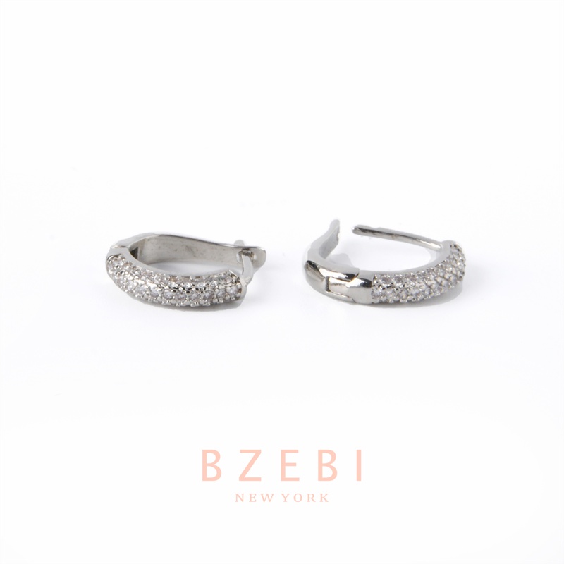 BZEBI ต่างหูเงินแท้ แฟชั่น เกาหลี เงิน ทอง ติดหู เครื่องประดับ คริสมาสต์ earcuff เพชร 18k สําหรับผู้หญิง 718e