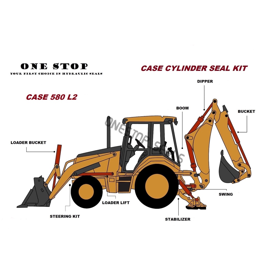 BACKHOE CASE CYLINDER SEAL KIT (MODEL) 580 L2