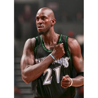 Men Minnesota Timberwolf #21 Kevin Garnett เสื้อวินเทจสีดำ