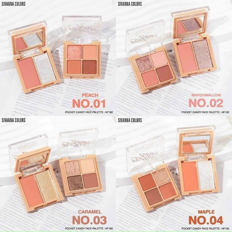 HF182 Sivanna Pocket Candy Face Palette พ็อกเก็ต แคนดี้ อายแชโดว์ 9.6กรัม