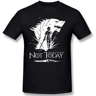 แขนสั้นcrew neckใหม่ เสื้อยืด พิมพ์ลาย Arya Stark Game Of Thrones Not Today สําหรับผู้ชาย WQER7296S-XXXXL_07