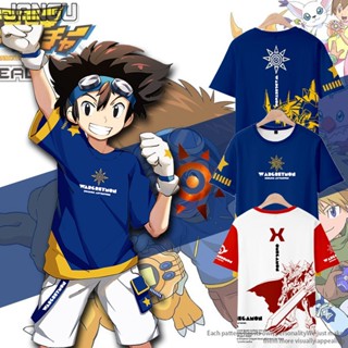 เสื้อยืดแขนสั้น พิมพ์ลายกราฟฟิคอนิเมะ Digimon Adventure 3 มิติ แฟชั่นฤดูร้อน สําหรับผู้ชาย