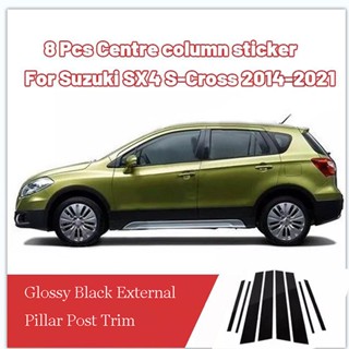 สติกเกอร์ตกแต่งเสาหน้าต่างรถยนต์ สีดํา สําหรับ Suzuki SX4 s-cross 2014-2021 Accesorios Para Auto