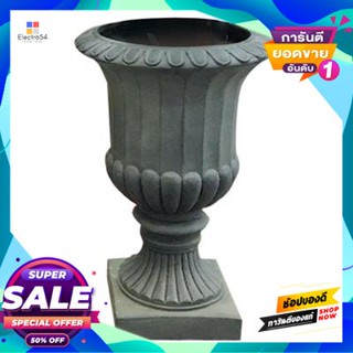 Roman กระถางต้นไม้โรมันไฟเบอร์เคลย์ (L) รุ่น ELVIO 159139C ขนาด 15.7 นิ้ว สีเทาเข้ม Roman Fiber Clay Plant Pot (L) FONTE