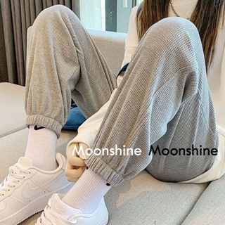 Moon  กางเกงขายาว กางเกงเอวสูง ย้อนยุค 2023 NEW Korean Style พิเศษ Comfortable Chic A23L08F 36Z230909