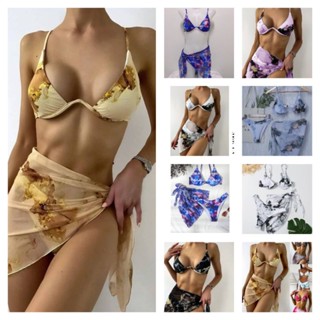 Bikini บิกินี่3ชิ้น ( S M L ) มีโคลง ดันทรง มีฟองน้ำ มีผ้าคลุม (สีม่วงน้ำเงิน)อ่านก่อนน้าก่อนสั่งงานมีไร้โคง (ส่งจากไทย)