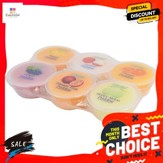 ขนม โคคอน ขนมพุดดิ้ง รสผลไม้ผสมวุ้นมะพร้าว 80 กรัม แพ็ค 6 Cocon Pudding Fruit Flavor Mixed with Nata De Coco 80 g. Pack