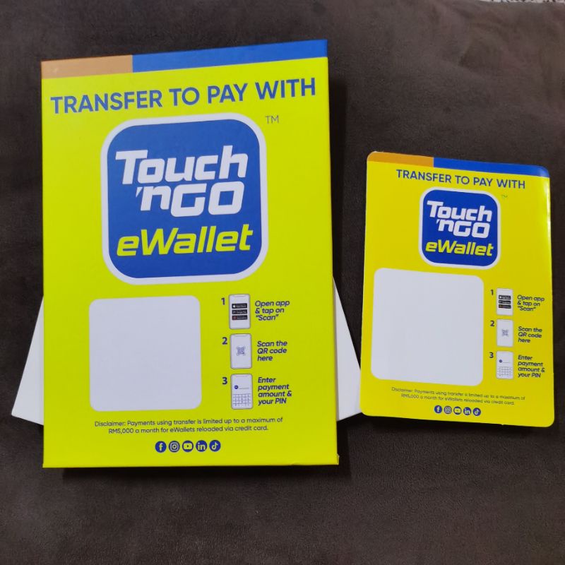 Touch n Go eWallet QR Code Display Stand & Sticker (1 ชุด)