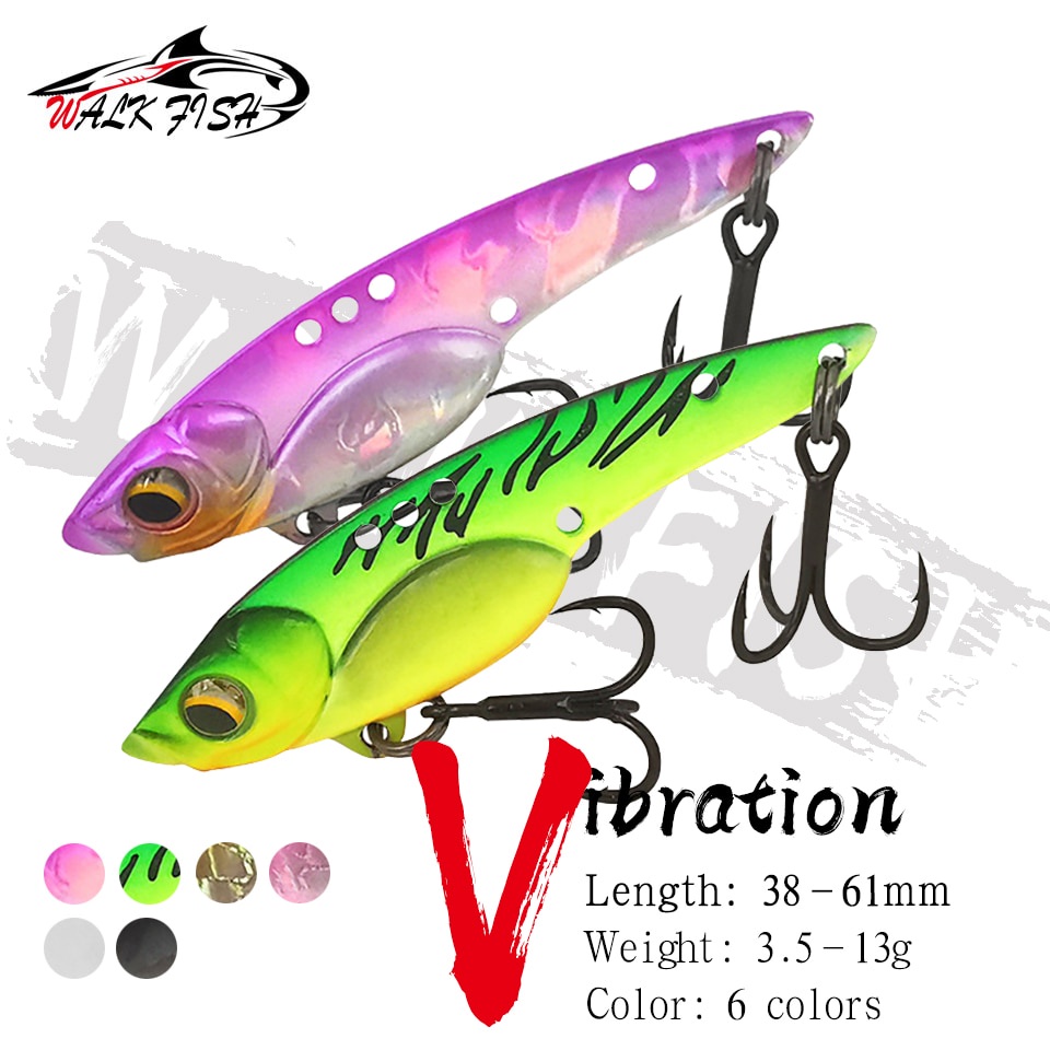 Walk FISH เหยื่อตกปลาโลหะ แบบแข็ง VIB 3.5 กรัม 5 กรัม 7 กรัม 10 กรัม 13 กรัม