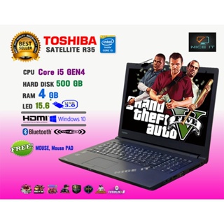 โน๊ตบุ๊ค Notebook Toshiba Core i5 GEN4  (GTAV offline, Fifa4, Valorant, ROV,  Freefire, Roblox, Sim4, PB, SF เล่นได้)