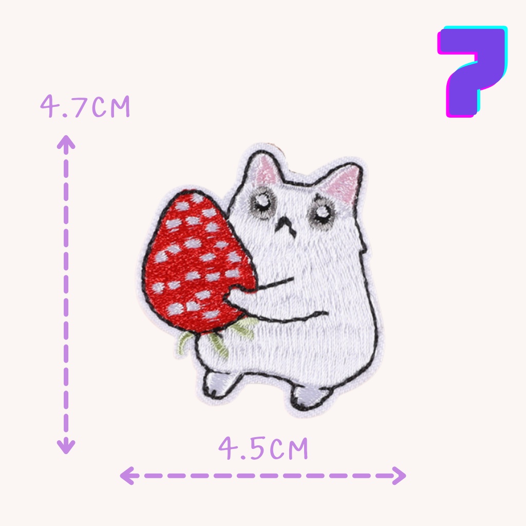 😄10บาททุกชิ้น😄ตัวรีดติดเสื้อ UC67 DIY:อาร์มติดเสื้อ ลายแมวสีขาว แมวคู่ ใช้เตารีดรีดติดลงผ้าได้เลยค่ะ - รูปที่ 6