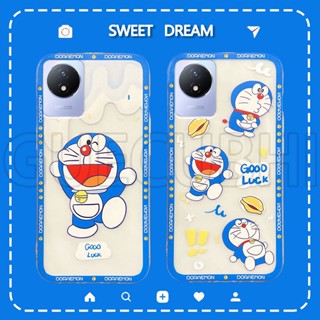 เคสโทรศัพท์มือถือ ยางนิ่ม ลายการ์ตูนโดเรม่อน สําหรับ Vivo Y02 Y02s Y16 Y22 Y22s Y35 Y77 Y30 5G Y33T Y21T Y33S Y21 Y12S Y20 Y12A Y20s 2021 Y16