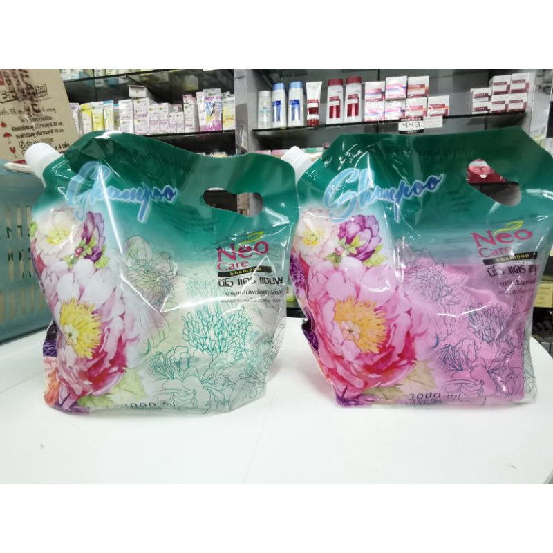 Neo Care Shampoo แชมพูสระผมนีโอ​แคร์​ กลิ่นหอม เหมาะสำหรับร้านซาลอน ​ถุงตั้ง 3000​ มล. I Neo Care