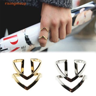 [risingmeup] เครื่องประดับแฟชั่น ใหม่ พังก์ ข้อมือ แหวนนิ้ว 3 ชิ้น / เซต ของขวัญ สําหรับผู้หญิง