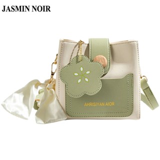 Jasmin NOIR กระเป๋าสะพายไหล่ หนัง PU ทรงบักเก็ต แฟชั่นสําหรับสตรี