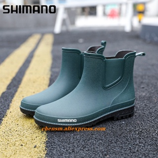 Shimano รองเท้าบูทยาง กันฝน กันน้ํา กันลื่น ทนทาน เหมาะกับใส่ตกปลา เดินป่ากลางแจ้ง แฟชั่นสําหรับผู้ชาย