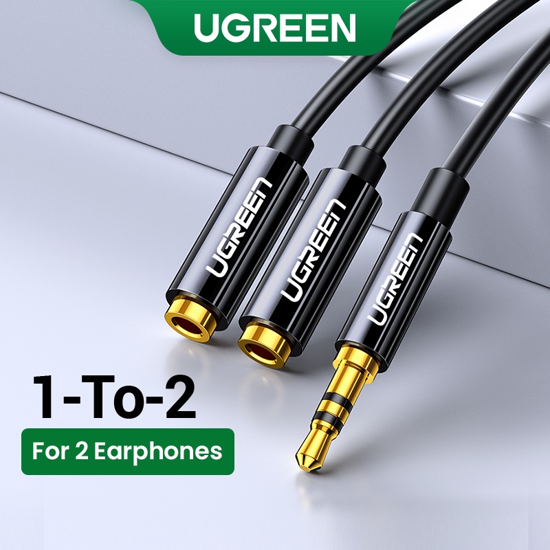 UGREEN Original Kabel Splitter Y ออดิโอสเตอริโอ 3.5 มม. Male To 2 พอร์ตตัวเมีย