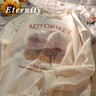 Eternity เสื้อแขนยาวผญ เสื้อแขนยาวฮูด เสื้อเเขนยาว เสื้อฮู้ดหญิง ฮู้ด เสื้อกันหนาวมีฮู้ด เสื้อเเขนยาว สเวตเตอร์หญิง Oversize 2023ใหม่ 23011009