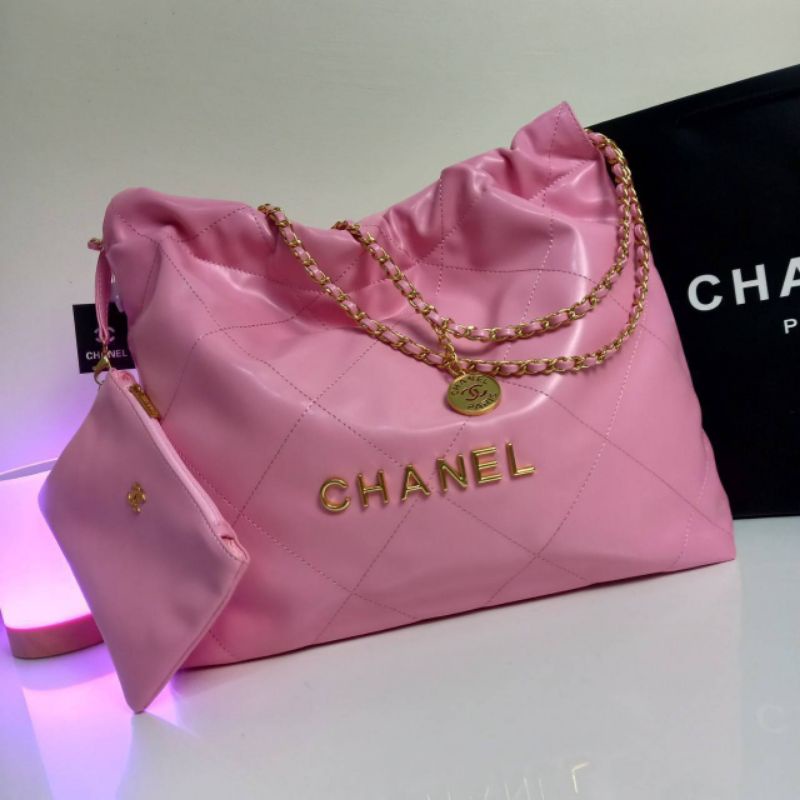 ส่งฟรี🔥กระเป๋าพรีเมี่ยมกิ๊ฟแท้💯 Chanel สีชมพู สุดน่ารัก รุ่นฮิต ผู้หญิง กระเป๋าถือ