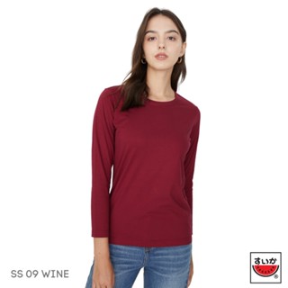 แตงโม (SUIKA) - เสื้อแตงโมคอกลมแขนยาว รุ่น SUPERSOFT LONGSLEEVES สี SS09 WINE