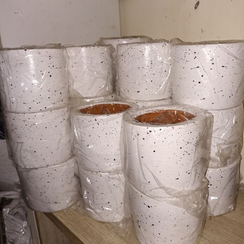 White Pasha Terracotta Pot Keboen Keyang เส้นผ่านศูนย์กลาง 11 ซม