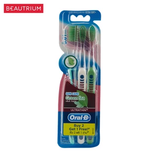 ORAL-B Ultra Thin Green Tea Gum Care Extra Soft Pack 3 แปรงสีฟัน 3pcs