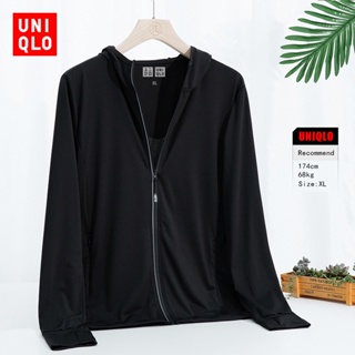 Uniqlo เสื้อแจ็กเก็ต เสื้อกีฬา เสื้อแจ็กเก็ต กันแดด มีฮู้ด แบบนิ่ม กันน้ํา ใส่สบาย สําหรับผู้ชาย ผู้หญิง