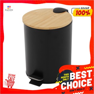 ROUND ถังขยะเหยียบกลม ACCO SYLVAN ขนาด 5L สีดำฝาไม้ROUND DUSTBIN PEDAL ACCO SYLVAN 5L BLACK