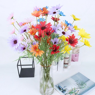 【AG】1 Pc 5 Heads Artificial Plant Vivid Faux Silk Flower Easy to Maintain Simulation Flower Home Decor