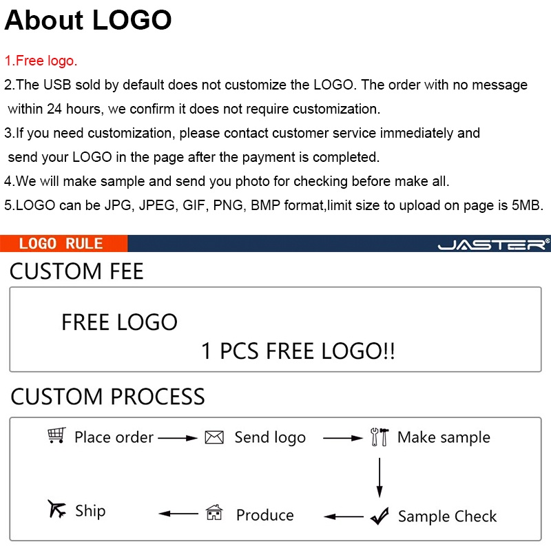 Jaster แฟลชไดรฟ์ USB 2.0 64GB 32GB 16GB 8GB กันน้ํา 4GB - รูปที่ 2