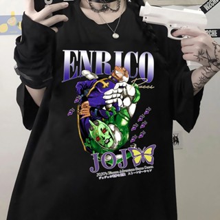 T-Shirt【Plus Size】gildan เสื้อยืดแขนสั้น ผ้าฝ้าย 100% พิมพ์ลายการ์ตูน Jojo Bizarre Adventure Enrico Pucci สไตล์ฮาราจูกุ