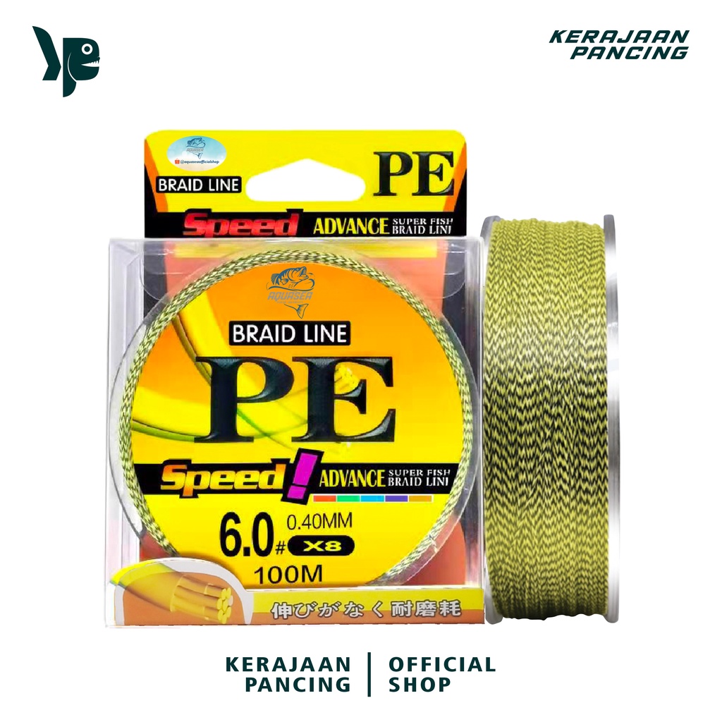 ตกปลา KINGDOM - ZKK สายตกปลา 100 เมตรสีเหลืองสีดําสายตกปลาไนลอนชุดอุปกรณ์ตกปลา PE วัสดุไนลอนทนทานสาย