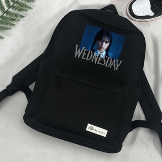 Nevermore Academy Wednesday Addams mochilas bolsas กระเป๋าเป้สะพายหลังแฟชั่น ลายการ์ตูนอนิเมะ สําหรับผู้หญิง