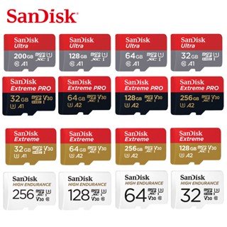 Sandisk การ์ดหน่วยความจํา MicroSD 128GB 256GB 512GB SDHC SDXC 32GB 64GB Class10 TF สําหรับสมาร์ทโฟน โดรน มอนิเตอร์วิดีโอ