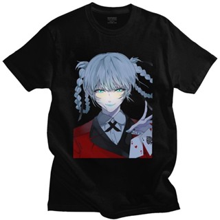 เสื้อยืดราคาถูกManga Kakegurui T Shirts Men Short Sleeved Kirari Momobami Tee Anime Compulsive Gambler Tshirt O-neck Pur